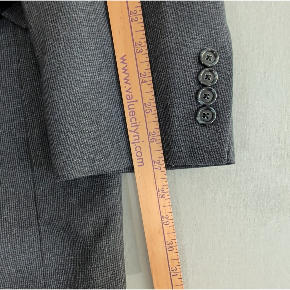 Jos A Bank Big & Tall Blazer Sport Coat 54L Wool Cashmere Charcoal Grey Check - Picture 8 of 10